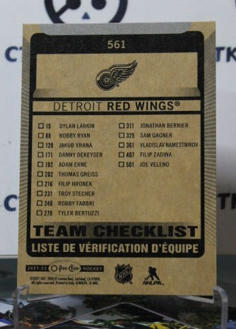 2021-22 O-PEE-CHEE TEAM CHECKLIST # 561 DETROIT RED WINGS NHL HOCKEY TRADING CARD