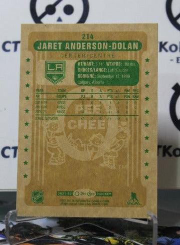 2021-22 O-PEE CHEE JARET ANDERSON-DOLAN # 214 RETRO L A KINGS NHL HOCKEY CARD
