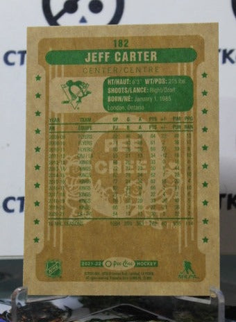 2021-22 O-PEE-CHEE JEFF CARTER # 182 RETRO PITTSBURGH PENGUINS NHL HOCKEY CARD