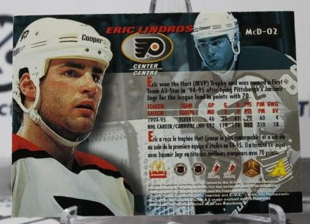 ERIC LINDROS # McD-02 PINNACLE McDONALDS 1996-97 PHILADELPHIA FLYERS NHL HOCKEY TRADING CARD