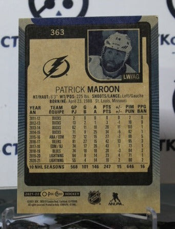 2021-22 O-PEE-CHEE PATRICK MAROON # 363 BLUE TAMPA BAY LIGHTNING HOCKEY CARD