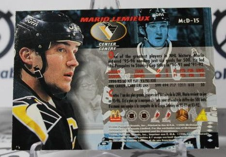 MARIO LEMIEUX # McD-15 PINNACLE McDONALD'S 1995-96 PITTSBURGH PENGUINS NHL HOCKEY TRADING CARD