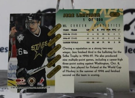 JERE LEHTINEN # 30 PRESS PROOF GOLD 1 OF 500 DIE CUT DONRUSS 1997-98 PHILADELPHIA FLYERS NHL HOCKEY TRADING CARD