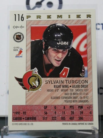 1992-93 O-PEE-CHEE PREMIER SYLVAIN TURGEON # 116 OTTAWA SENATORS NHL HOCKEY CARD