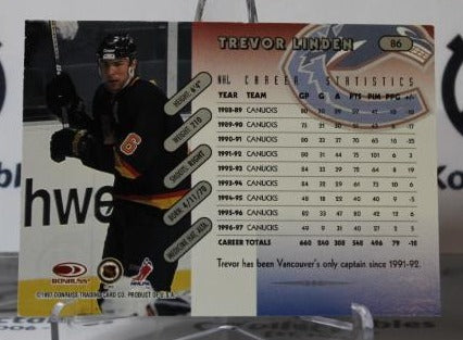 TREVOR LINDEN # 86 DONRUSS 1997-98 VANCOUVER CANUCKS NHL HOCKEY TRADING CARD