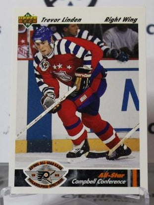 TREVOR LINDEN # 628 UPPER DECK 1991-92 VANCOUVER CANUCKS NHL HOCKEY TRADING CARD