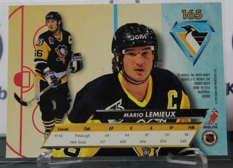 1992-93 FLEER ULTRA MARIO LEMIEUX # 165 PITTSBURGH PENGUINS NHL HOCKEY TRADING CARD