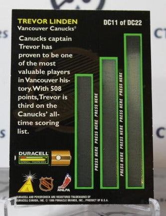 TREVOR LINDEN # DC11 PINNACLE DURACELL 1996-97 VANCOUVER CANUCKS NHL HOCKEY TRADING CARD
