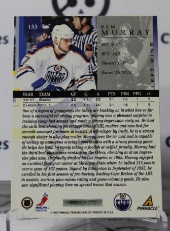 REM MURRAY # 133 PINNACLE 1997-98 EDMONTON OILERS NHL HOCKEY TRADING CARD