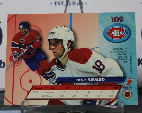 1992-93 FLEER ULTRA DENIS SAVARD # 109 MONTREAL CANADIANS HOCKEY CARD