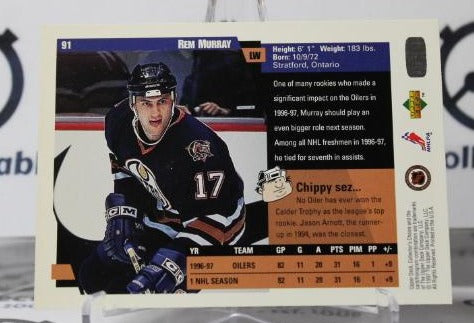 REM MURRAY # 91 UPPER DECK 1997-98 EDMONTON OILERS NHL HOCKEY TRADING CARD