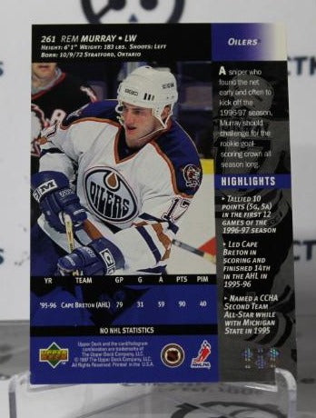 REM MURRAY # 261 UPPER DECK ROOKIE 1996-97 EDMONTON OILERS NHL HOCKEY TRADING CARD