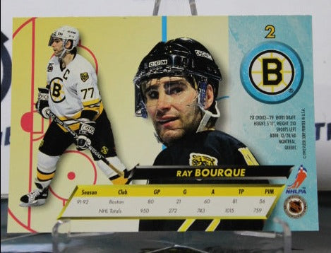 1992-93 FLEER ULTRA RAY BOURQUE # 2 BOSTON BRUINS NHL HOCKEY CARD