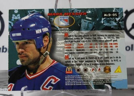 MARK MESSIER # McD-05 PINNACLE McDONALDS 1996-97 NEW YORK RANGERS NHL HOCKEY TRADING CARD