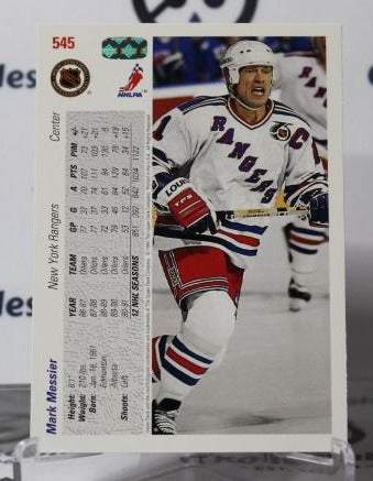 MARK MESSIER # 545 UPPER DECK 1991-92 NEW YORK RANGERS NHL HOCKEY TRADING CARD