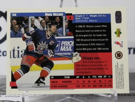 MARK MESSIER # 168 UPPER DECK 1997-98 NEW YORK RANGERS NHL HOCKEY TRADING CARD