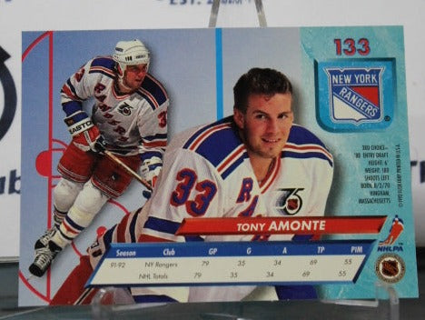 1992-93 FLEER ULTRA TONY AMONTE # 133 NEW YORK RANGERS NHL HOCKEY CARD
