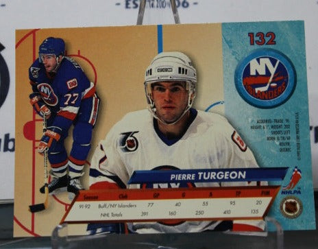 1992-93 FLEER ULTRA PIERRE TURGEON # 132 NEW YORK ISLANDERS NHL HOCKEY TRADING CARD