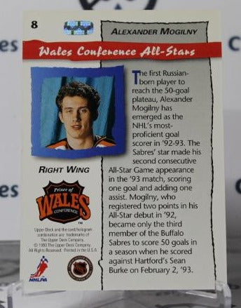 ALEXANDER MOGILNY # 8 UPPER DECK 1992-93 BUFFALO SABRES NHL HOCKEY TRADING CARD