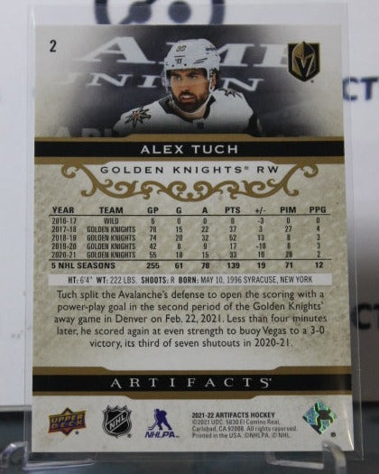 2021-22 UPPER DECK ARTIFACTS ALEX TUCH # 2 ROSE GOLD NHL GOLDEN KNIGHTS HOCKEY CARD