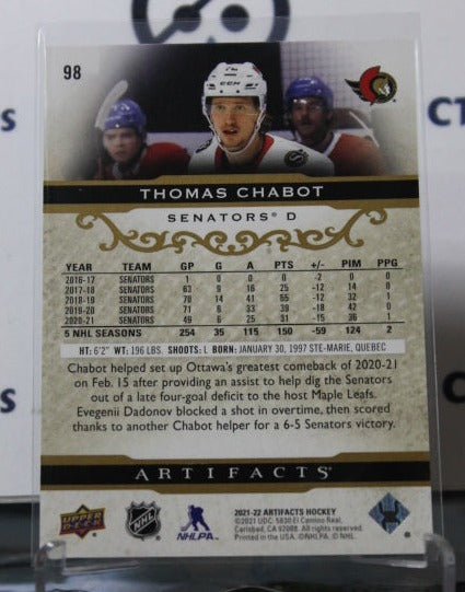 2021-22 UPPER DECK ARTIFACTS THOMAS CHABOT # 98 ROSE GOLD OTTAWA SENATORS HOCKEY CARD
