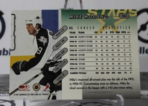 MIKE MODANO # 104 DONRUSS 1997-98 DALLAS STARS NHL HOCKEY TRADING CARD