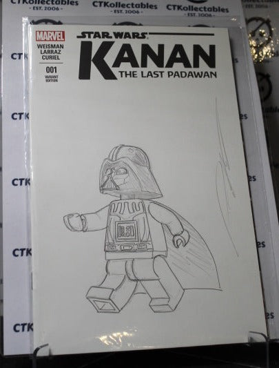 STAR WARS KANAN THE LAST PADAWAN # 001 SKETCH COVER SIGNED DARTH VADER MARVEL COMIC BOOK 2015
