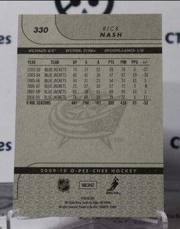 2009-10 O-PEE CHEE RICK NASH # 330 COLUMBUS BLUE JACKETS NHL HOCKEY TRADING CARD