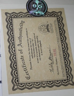 DANGER GIRL #1 VARIANT CLIFFHANGER / IMAGE COMICS C.O.A. SIGNED CAMBELL COMIC BOOK 1998