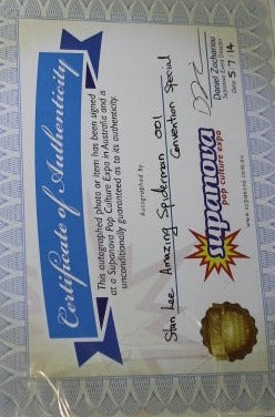 THE AMAZING SPIDER-MAN # 1 C.O.A. SIGNED STAN LEE HOMAGE CAMEO VARIANT MARVEL COMIC BOOK 2014