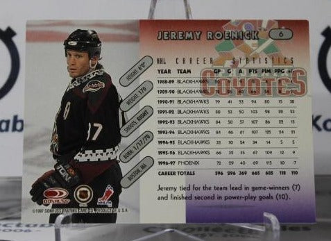 JEREMY ROENICK # 6 DONRUSS 1997-98 ARIZONA COYOTES NHL HOCKEY TRADING CARD