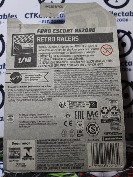 HOT WHEELS MATTEL FORD ESCORT RS2000 4/250 RETRO RACERS 1/10 - 2021