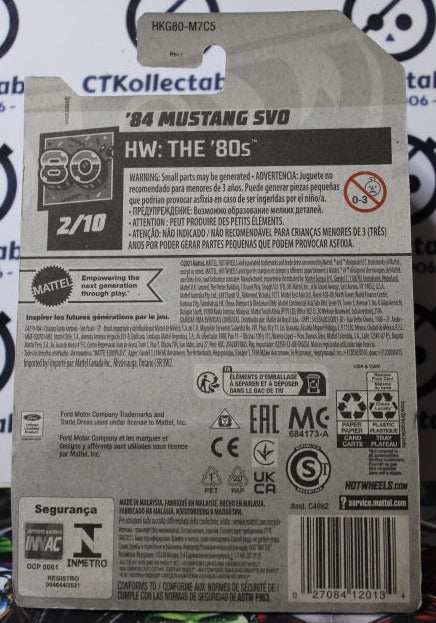 HOT WHEELS MATTEL "84 MUSTANG SVD 25/250 HW THE 80s 2/10 - 2021