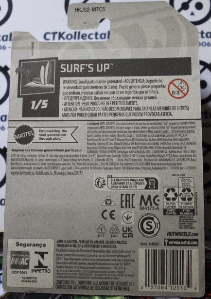 HOT WHEELS MATTEL SURFIN' SCHOOL BUS 1/5 SURFS UP 24/250 - 2021