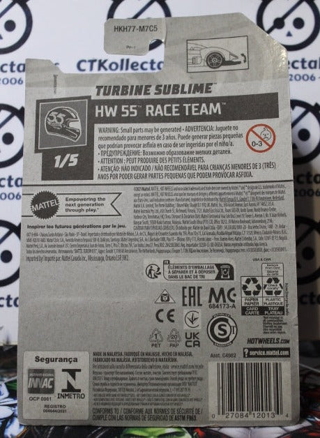 HOT WHEELS MATTEL TURBINE SUBLINE 39/250 HW 55 RACE TEAM 1/5 - 2021