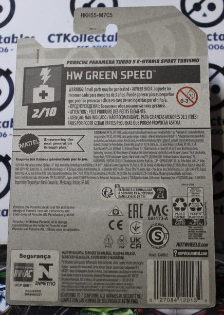 HOT WHEELS MATTEL PORSCHE PANAMERS TURBO 38/250 HW GREEN SPEED 2/10 - 2021