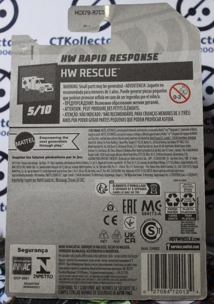 HOT WHEELS MATTEL HW RAPID RESPONSE 5/10 HW RESCUE 205/250 - 2021