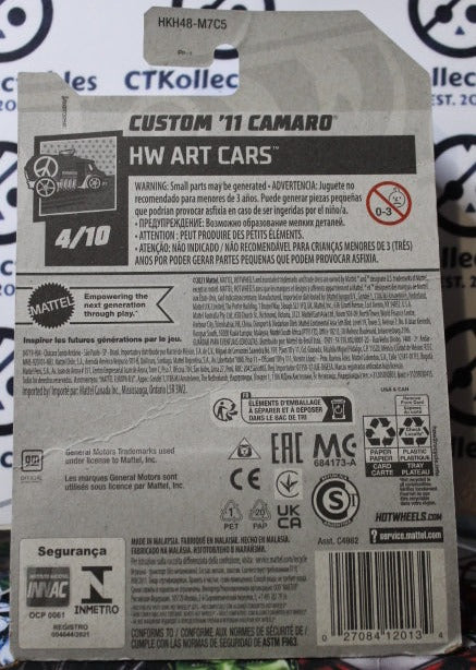 HOT WHEELS MATTEL CUSTOM '11 CAMARO 4/10 HW ART CARS 36/250 - 2021