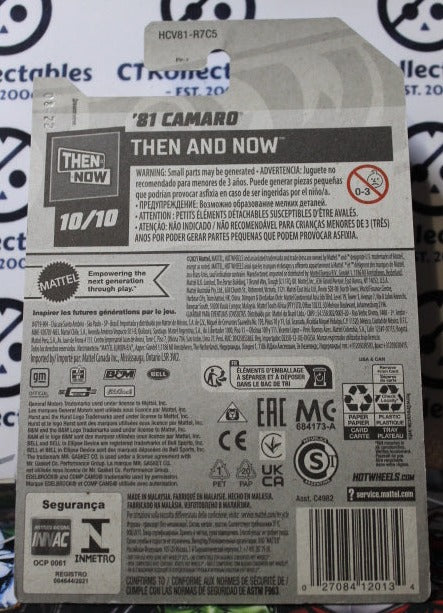 HOT WHEELS MATTEL '81 CAMARO 10/10 THEN AND NOW 248/250 - 2021