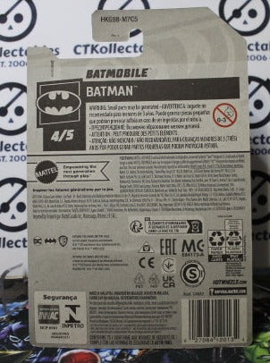 HOT WHEELS MATTEL BATMAN RED/WINE BATMOBILE 137/250 DC LONG CARD 4/5 - 2021