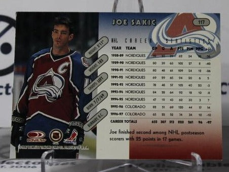 JOE SAKIC # 117 DONRUSS 1997-98 COLORADO AVALANCHE NHL HOCKEY TRADING CARD