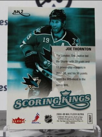 JOE THORNTON # SK2 FLEER ULTRA 2008-09 SAN JOSE SHARKS NHL HOCKEY TRADING CARD