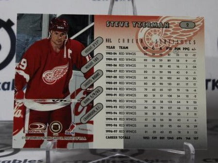 STEVE YZERMAN # 2 DONRUSS 1997-98 DETROIT RED WINGS NHL HOCKEY TRADING CARD