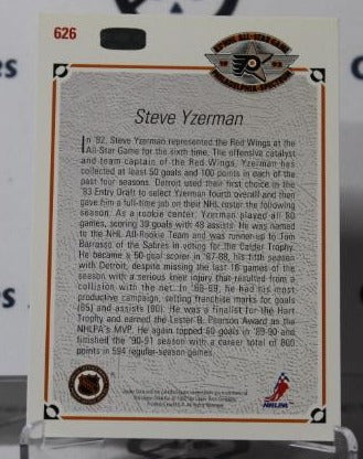 STEVE YZERMAN # 626 UPPER DECK 1991-92 DETROIT RED WINGS NHL HOCKEY TRADING CARD