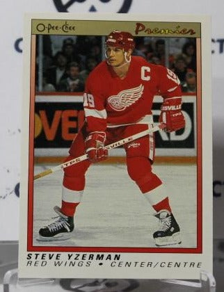 STEVE YZERMAN # 130 O-PEE CHEE PREMIER 1990-91 DETROIT RED WINGS NHL HOCKEY TRADING CARD