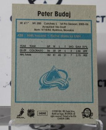 2009-10 O-PEE-CHEE PETER BUDAJ # 428 HOCKEY GOALTENDER COLORADO AVALANCHE CARD