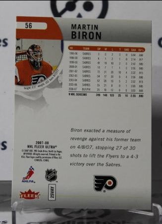 MARTIN BIRON # 56 FLEER ULTRA 2007-08 HOCKEY GOALTENDER PHILADELPHIA FLYERS CARD