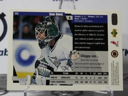 SEAN BURKE # 111 UPPER DECK 1997-98 HOCKEY GOALTENDER HARTFORD WHALERS NHL CARD