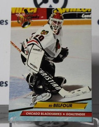ED BELFOUR # 32 FLEER 1992-93 HOCKEY GOALTENDER CHICAGO BLACKHAWKS CARD