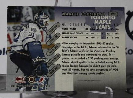 MARCEL COUSINEAU # 198 ROOKIE DONRUSS 1997-98 HOCKEY GOALTENDER TORONTO MAPLE LEAFS CARD